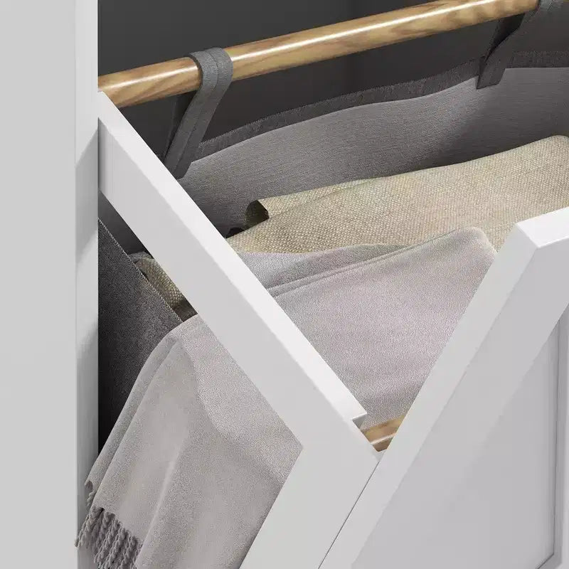 HOMCOM Mobile Contenitore da Bagno Salvaspazio con Cesti per la Biancheria Inclinabili, 2 Cesti Rimovibili e 2 Cassetti