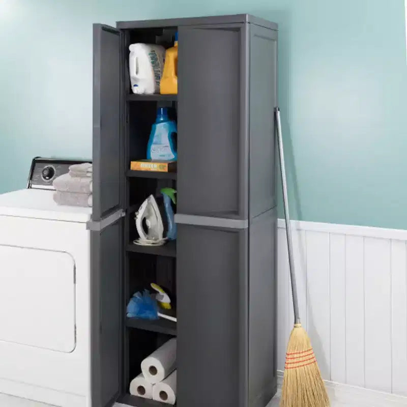 Sterilite Set da 2 organizer a 4 ripiani regolabili per garage, grigio