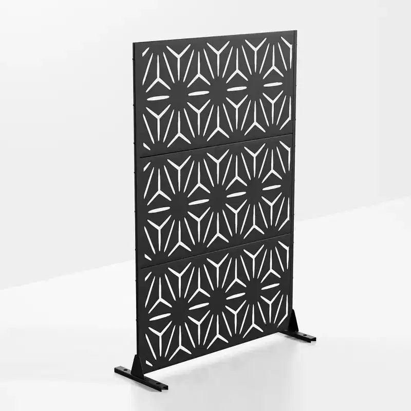 Separé Star 01 in acciaio galvanizzato nero 183x120x40cm