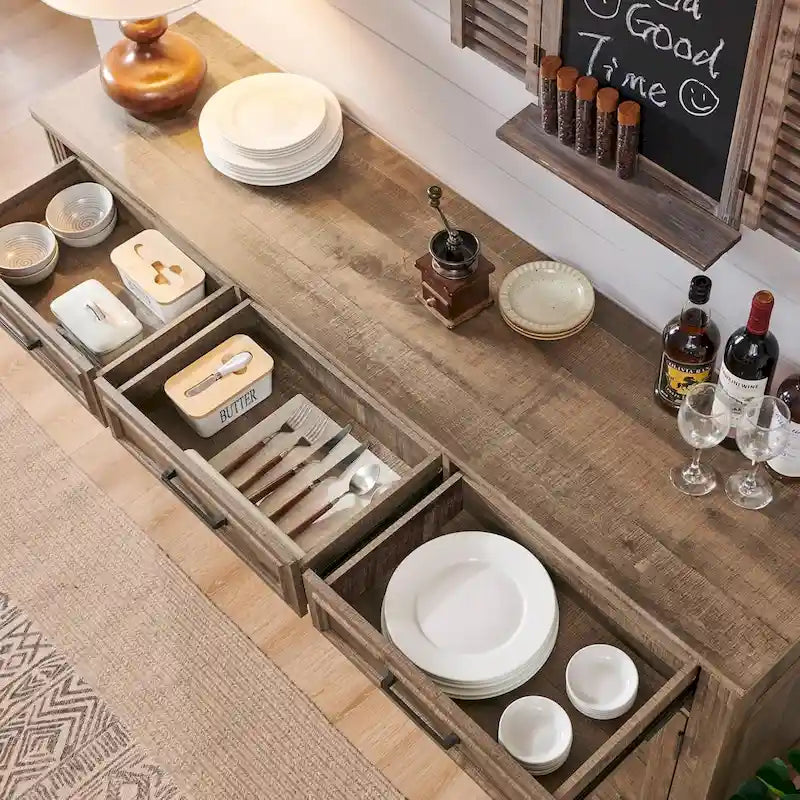 Credenza a Buffet da Fattoria, Mobile Bar per Caffè e Vino per Sala da Pranzo - N/A