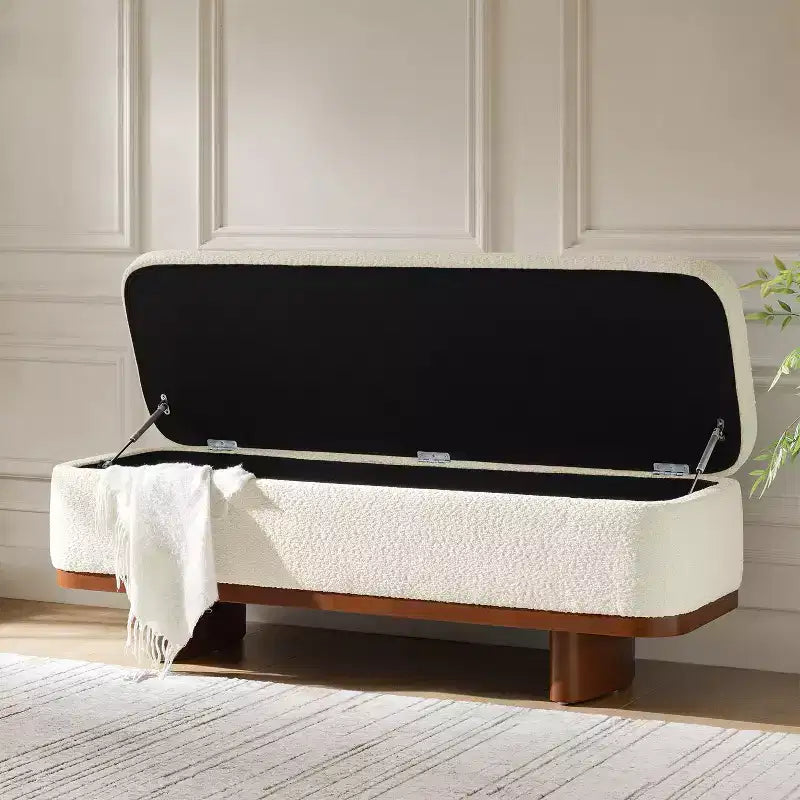 Panca con ripiano ribaltabile Clara Simple Assemble con struttura in legno massello|HULALA HOME