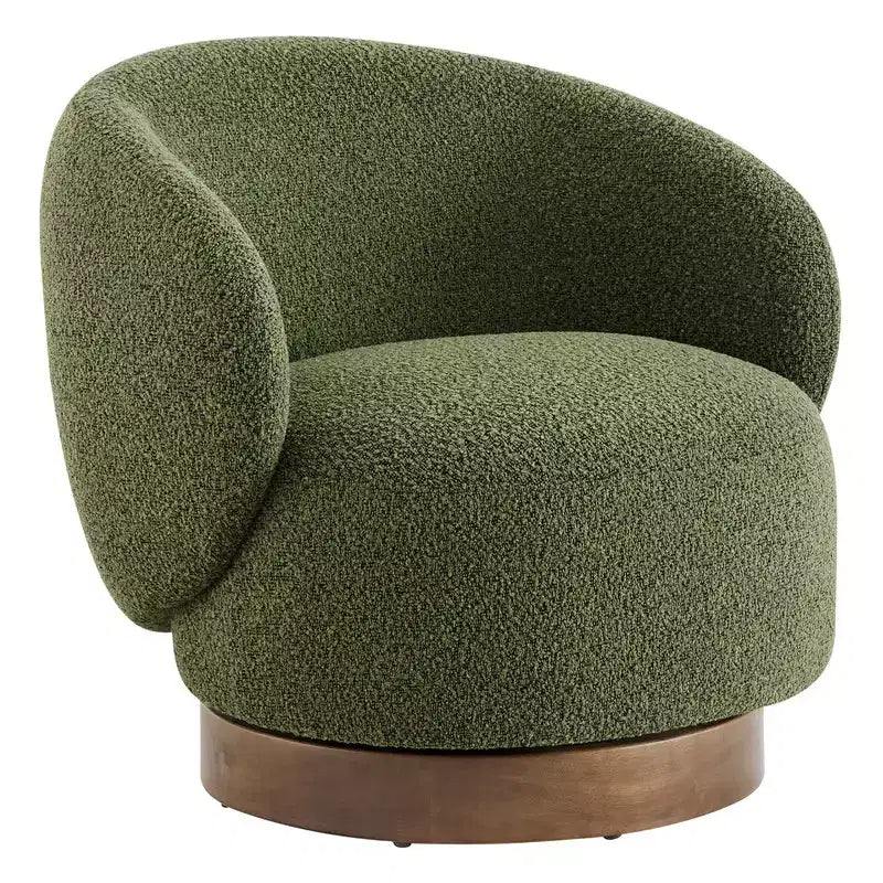 Poltrona a botte girevole imbottita Spruce&Spring con base in legno