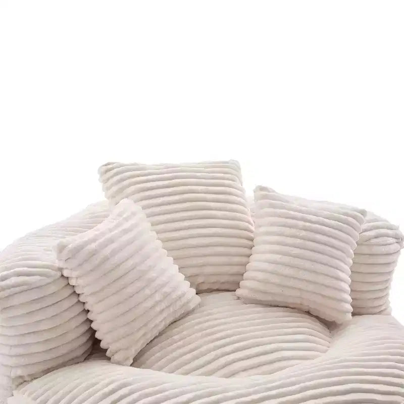Divano Sacco per Adulti Bambini, Poltrona Sacco Oversize in Velluto a Coste con 3 Cuscini e Braccioli per Soggiorno Camera da Letto