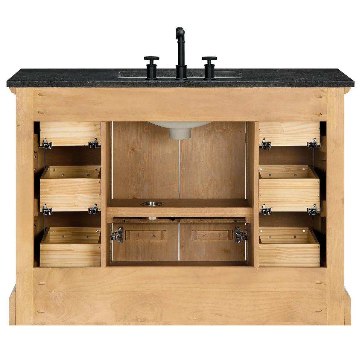 Mobile bagno Hervas con top in marmo naturale senza specchio