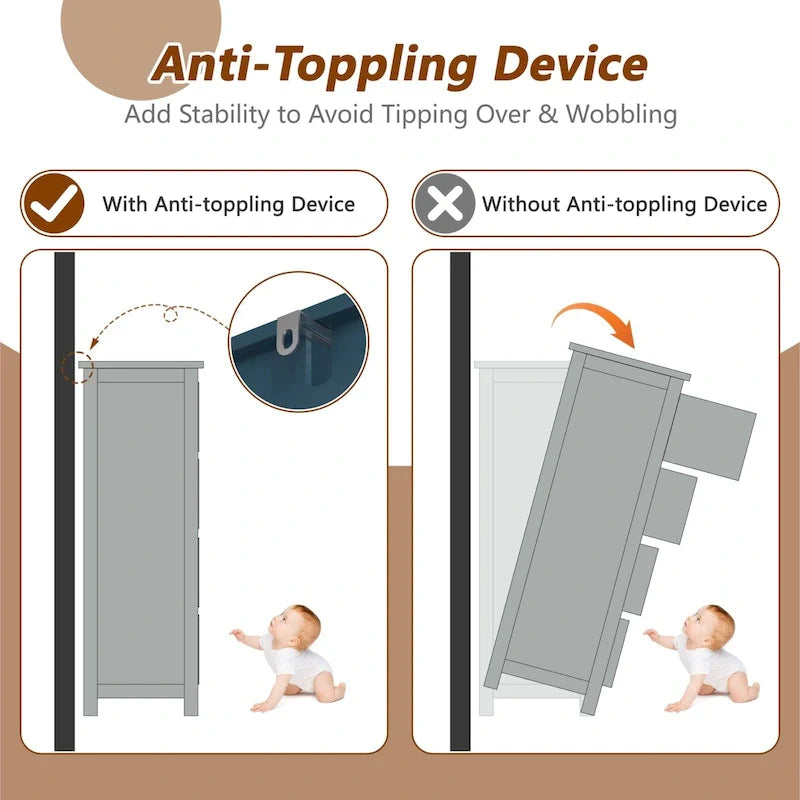 Mobile contenitore da bagno VEIKOUS con 4 cassetti