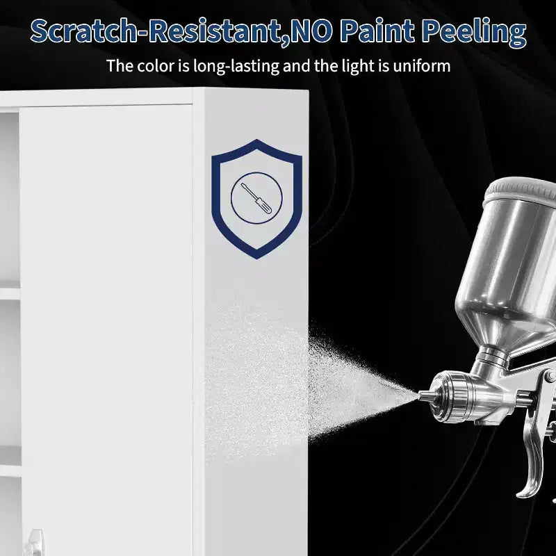 Armadio da Stoccaggio in Acciaio da 71 Pollici con Ante Bloccabili e 4 Ripiani Regolabili, Armadietto in Metallo Resistente per Carport/Ufficio/Dispensa, Design Antiruggine