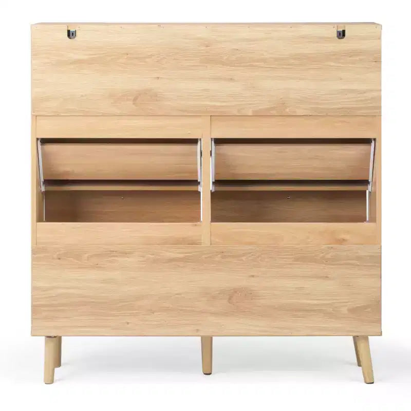 Scarpiera Karl Home con 2 cassetti e 4 ante a ribalta, in truciolato, 105 cm L