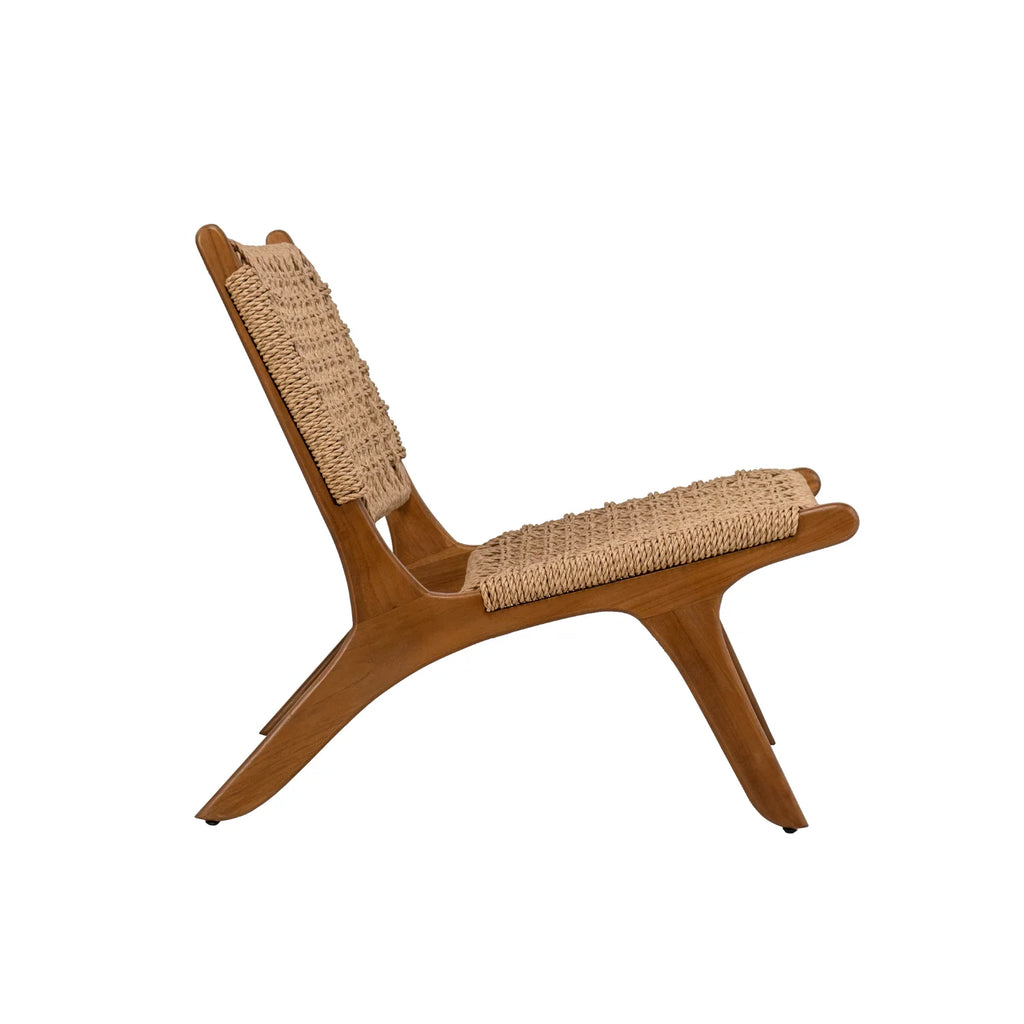 Sedia Sdraio Rustica in Teak con Intreccio - Esterno