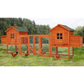 AECOJOY Pollaio Grande in Legno da 365 cm con Recinto e Conigliera