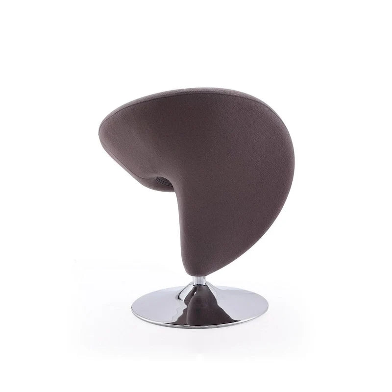 Poltrona girevole accent Curl Chrome di Manhattan Comfort in misto lana (Set di 2)