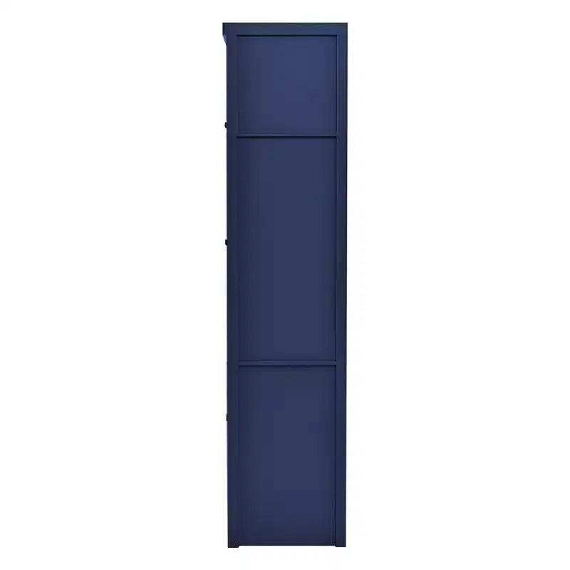 Dispensa Alta da Cucina con Prese di Corrente, Grande Credenza Autoportante con Supporto per Microonde, Cassetti, Scaffali, Portabottiglie e Ante con Ripiani