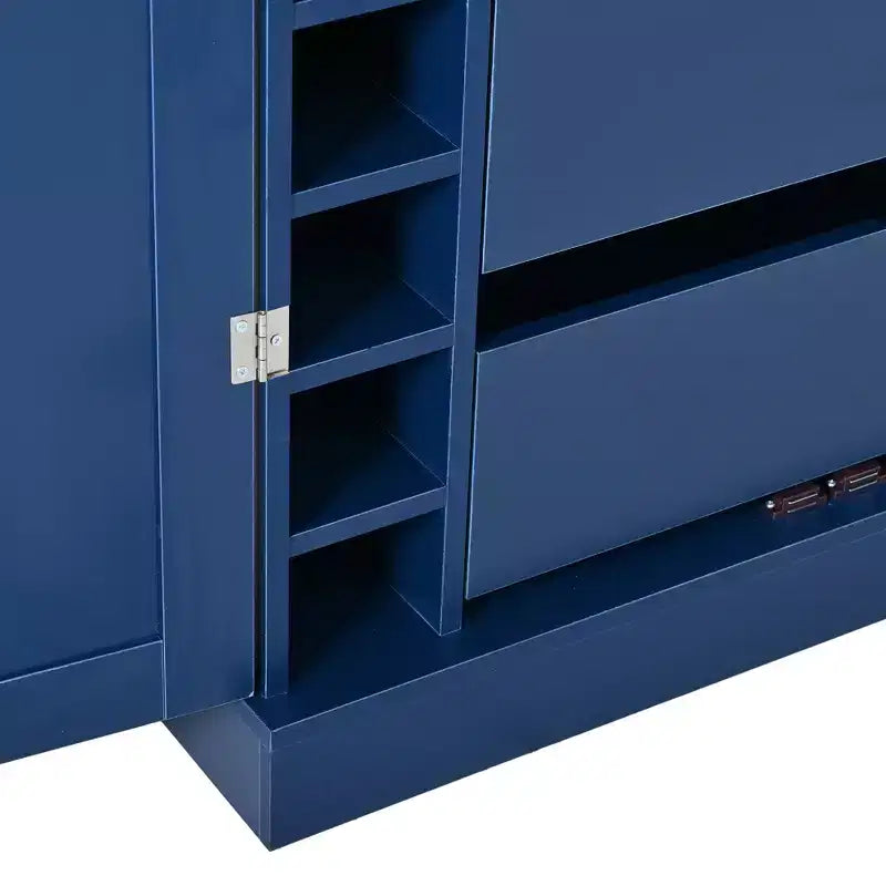 Dispensa da cucina indipendente 77H, armadio contenitore in stile rustico con ripiani regolabili, ripiani sulla porta, cassetti e portabottiglie - ModernLuxe