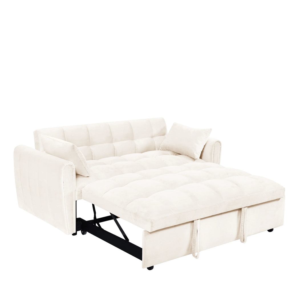 64,96 Velvet Divano Letto Convertibile 3-in-1 con Schienale Regolabile, Tasca Portaoggetti e Capacità di Carico di 227 kg