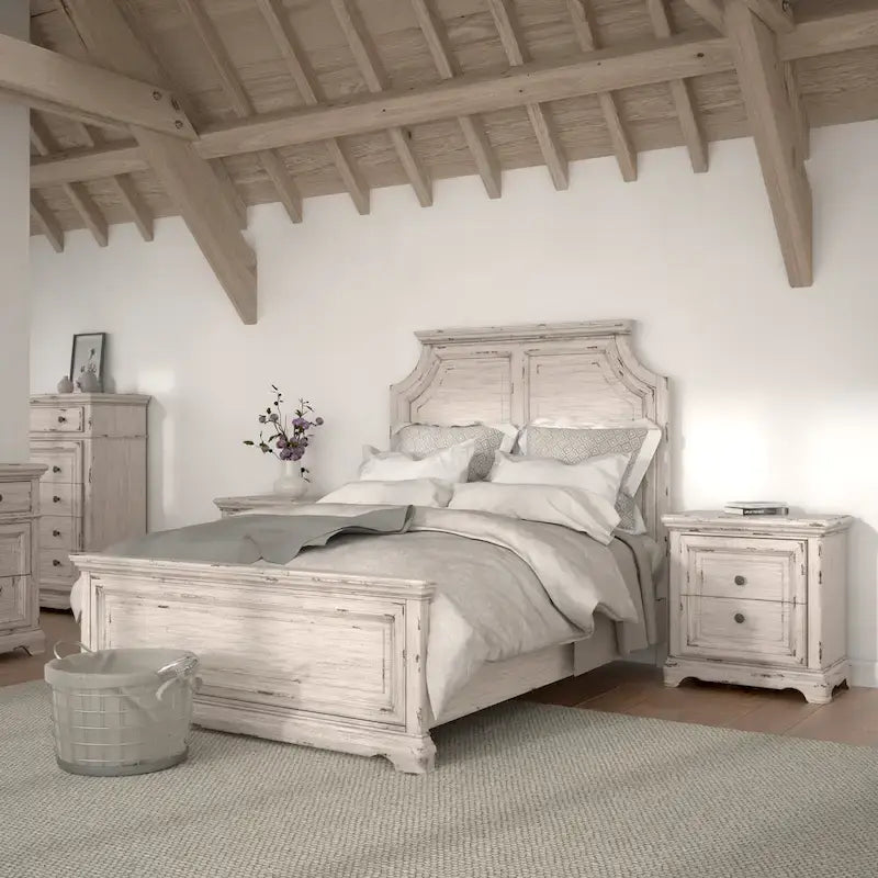 Set camera da letto Palisade 5 pezzi bianco antico