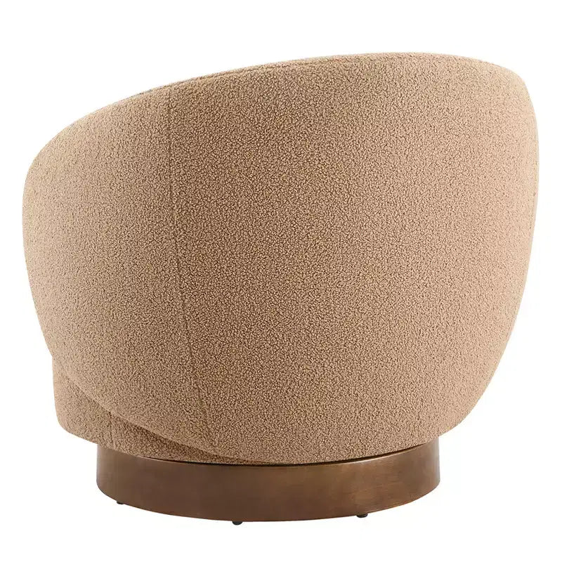 Poltrona a botte girevole imbottita Spruce&Spring con base in legno