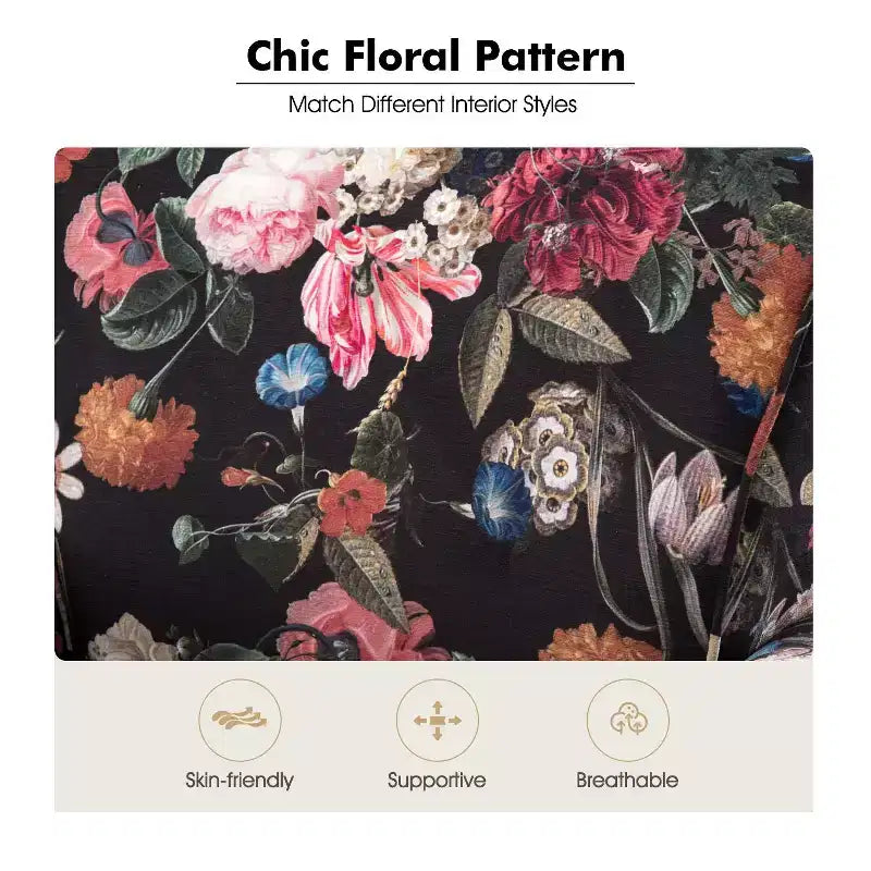 Poltrona Araceli Tradizionale in Legno Imbottita Floreale con Schienale Alto e Borchie | ART OF LIVING DESIGNS