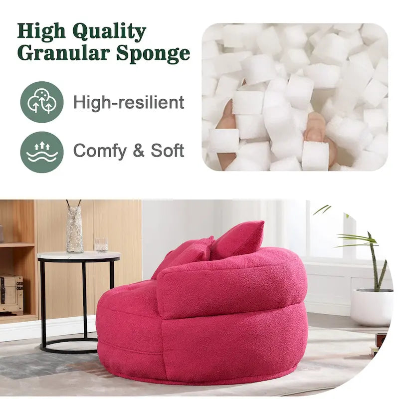 Divano Pigro Rotondo – Bianco/Blu/Grigio/Giallo/Arancione/Rosso Rosa/Blu Marino/Verde, Posto Singolo e Coppia