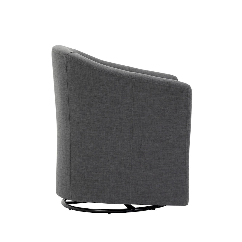 Set di 2 Poltrone Girevoli Moderne Imbottite a Barilotto, Poltrone Accent per Soggiorno