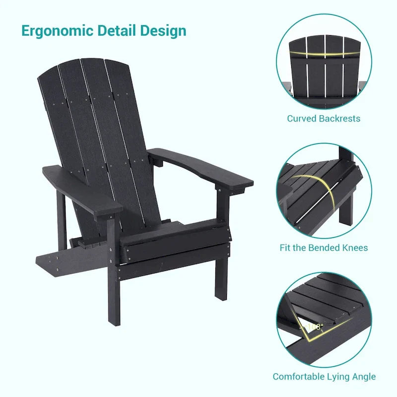 Bonosuki Sedie Adirondack da Esterno in Legno Resistente alle Intemperie - Set da 4