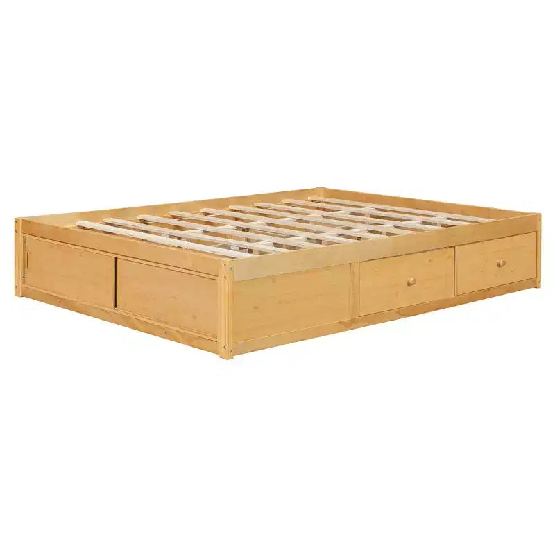 Struttura letto a piattaforma Whisen Queen con 4 cassetti e contenitore nella pediera