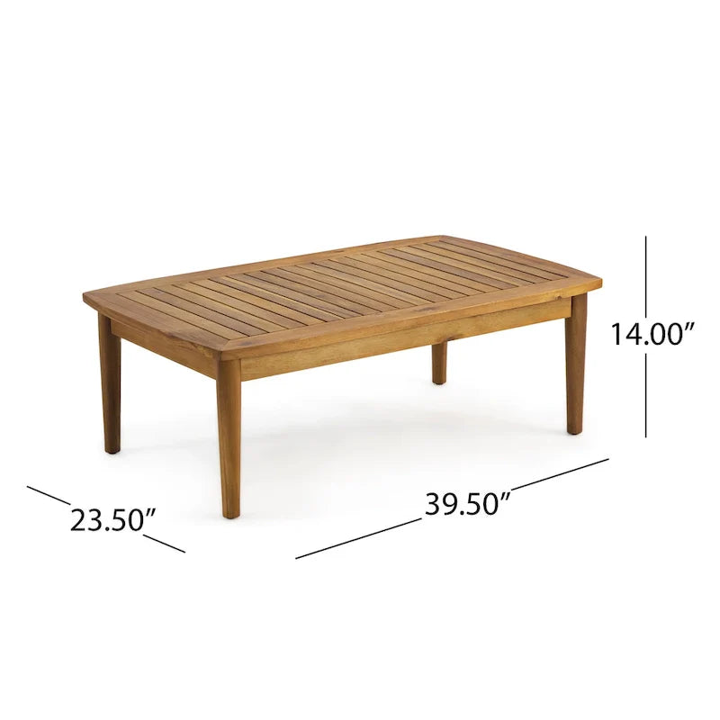 Salotto da esterno a 4 posti in legno di acacia Willowbrook di Christopher Knight Home