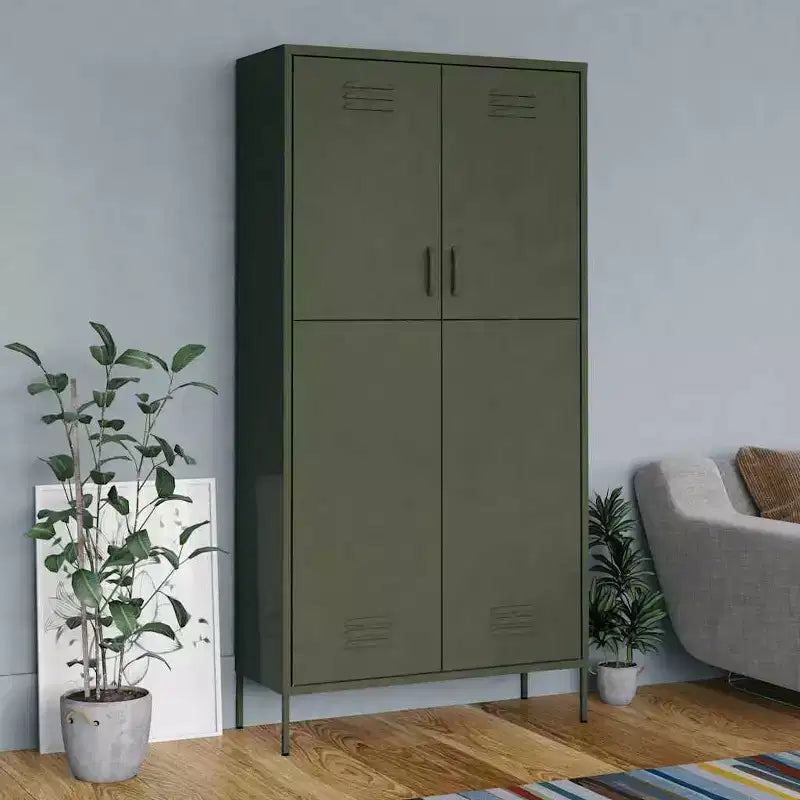 vidaXL Armadio Verde Oliva 90x50x180 cm Acciaio