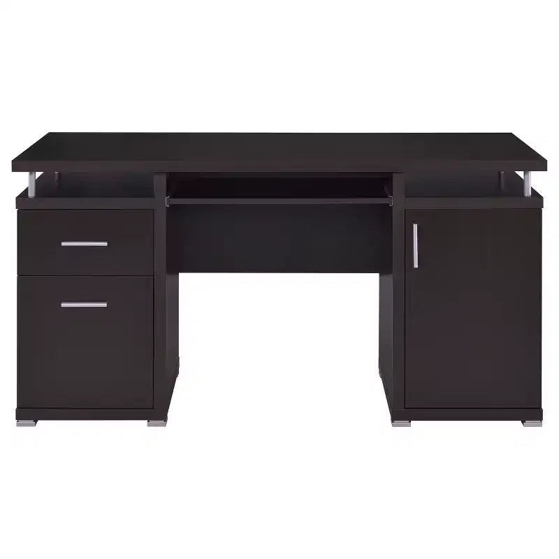TUYOHW 55 Scrivania da scrittura in legno, scrivania per computer da ufficio con 2 cassetti, 1 armadietto, 1 ripiano aperto, 1 anta, scrivania da lavoro per ufficio domestico, studio, piccoli spazi