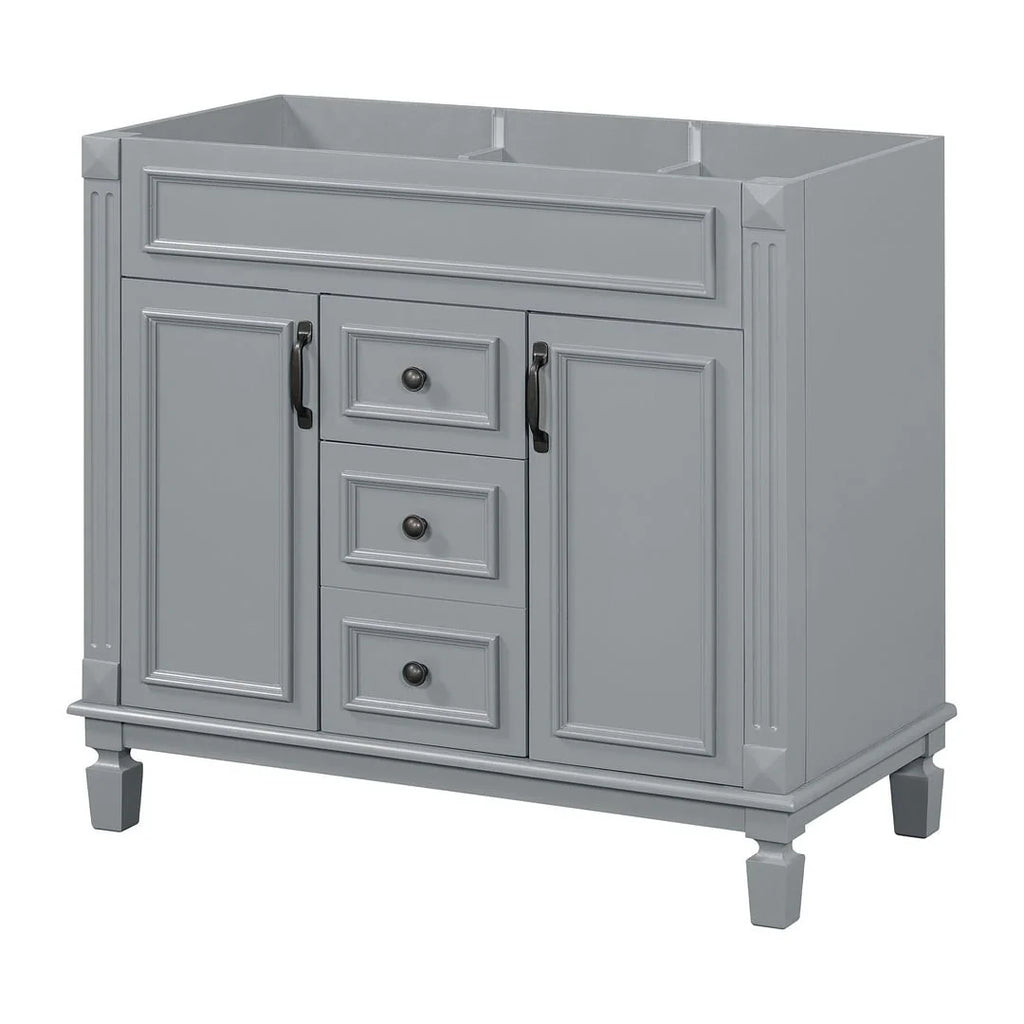 Mobile Bagno Moderno da 90cm con Lavabo Integrato e Specchiera, 2 Ante e 2 Cassetti