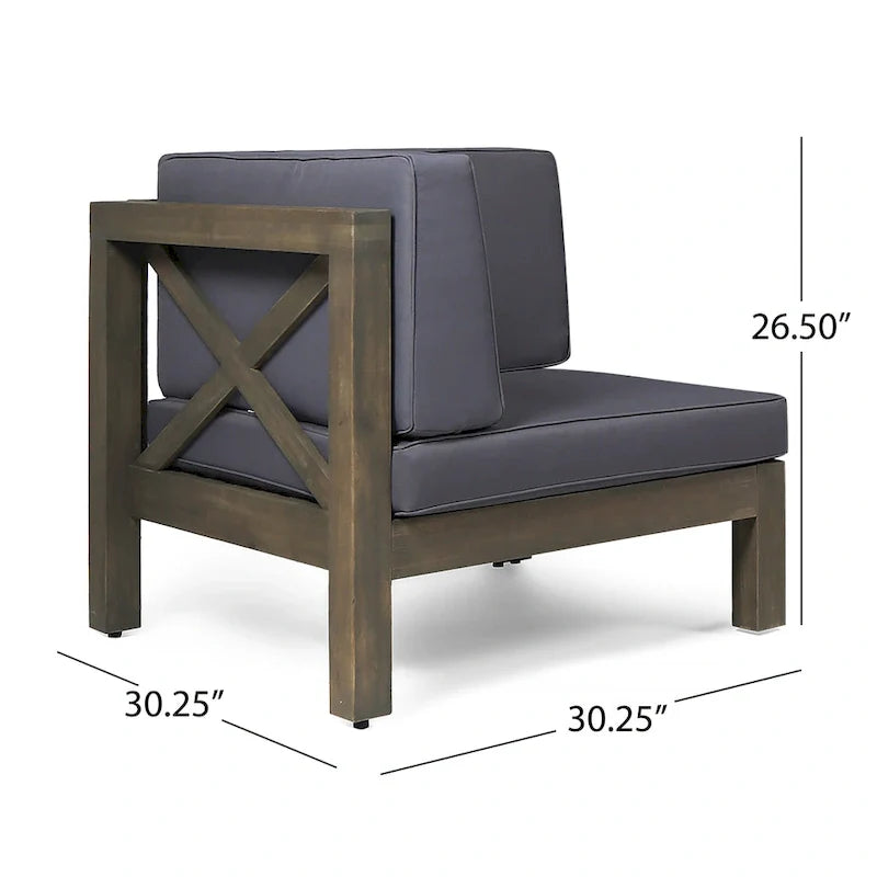 Set da conversazione Brava Outdoor a 6 pezzi in legno di acacia di Christopher Knight Home