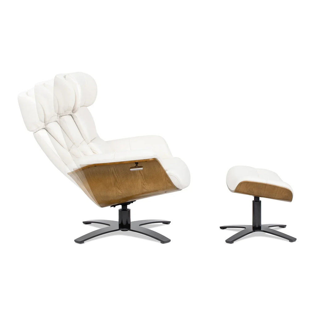 Jovan 31.5 Poltrona reclinabile in vera pelle con pouf