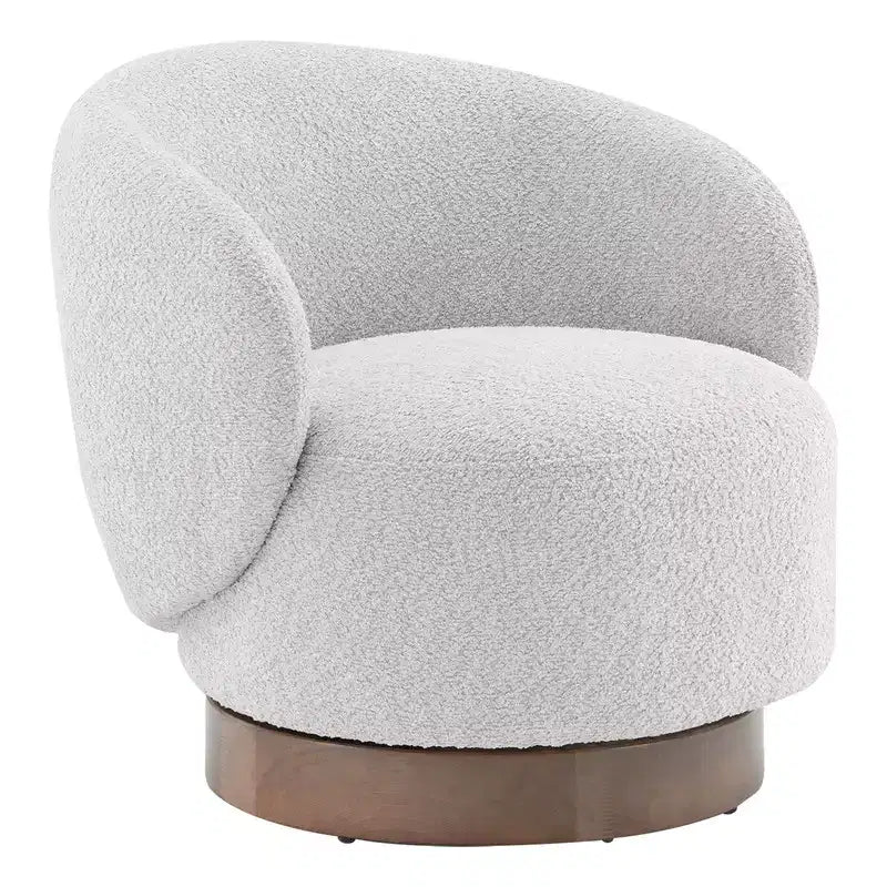 Poltrona a botte girevole imbottita Spruce&Spring con base in legno