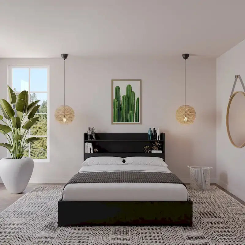 Letto a piattaforma Hunter con testiera