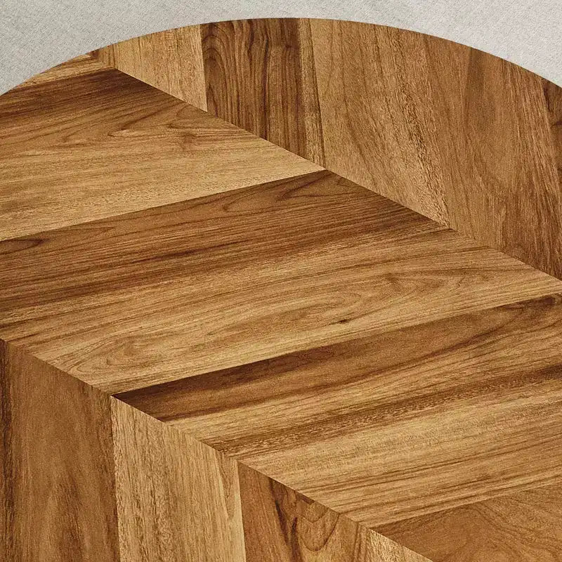 Tavolino Industriale Rotondo da 30 Pollici a 2 Livelli con Piedini Regolabili Ripiano Effetto Legno Design Fiamma Facile da Montare Soggiorno
