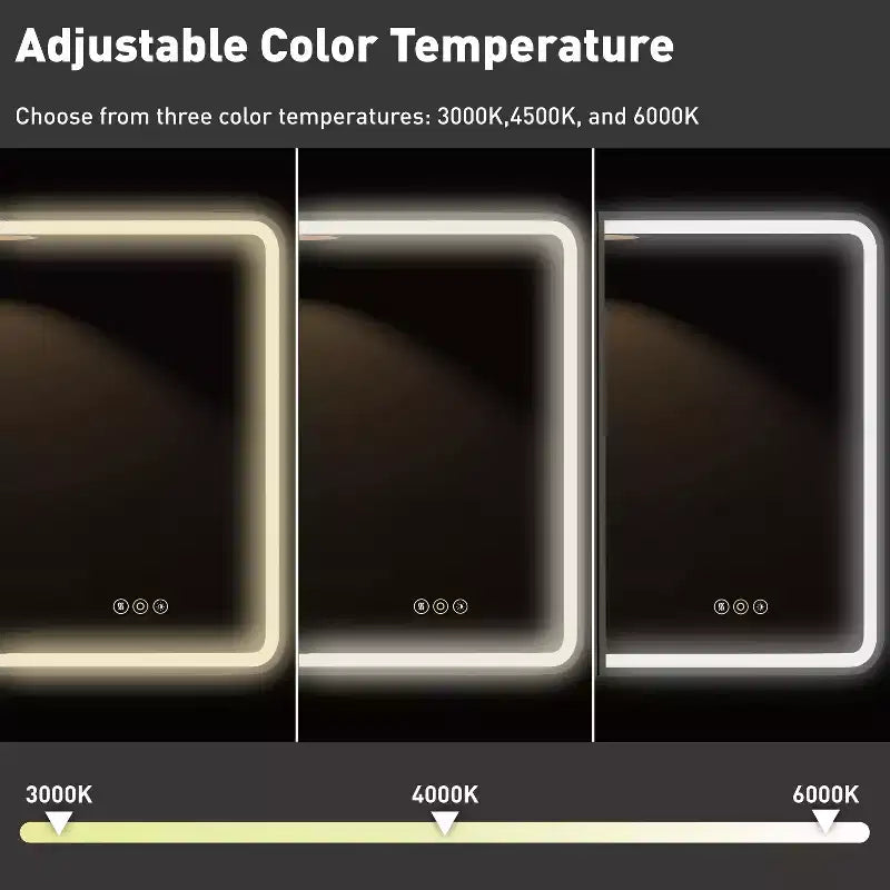 Mobiletto a specchio a LED nero/bianco/oro, anta singola, cerniera sinistra o destra, a incasso o a parete