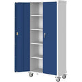 Armadio da Stoccaggio in Acciaio da 71 Pollici con Ante Bloccabili e 4 Ripiani Regolabili, Armadietto in Metallo Resistente per Carport/Ufficio/Dispensa, Design Antiruggine