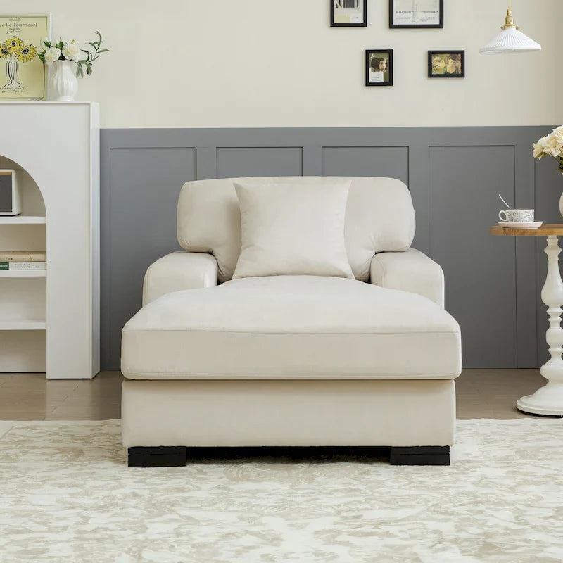 Divano letto chaise longue oversize moderno metà secolo con cuscino
