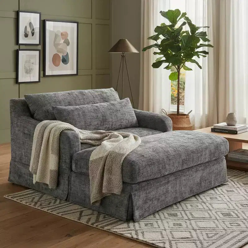 Fauteuil convertible très profond en chenille Polibi