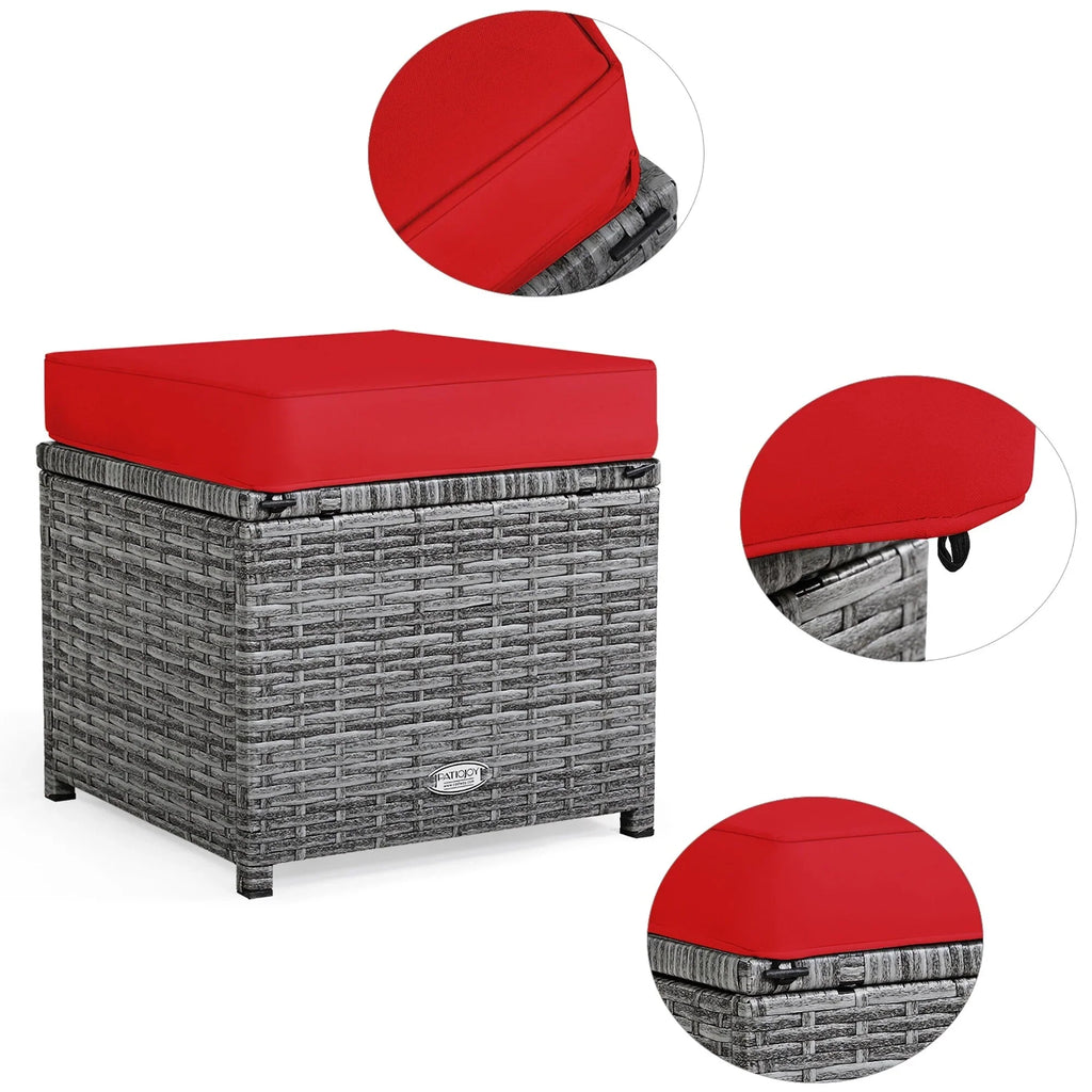Costway Set da pranzo da 7 pezzi in rattan per esterni Divano componibile ottomano - Vedi dettagli