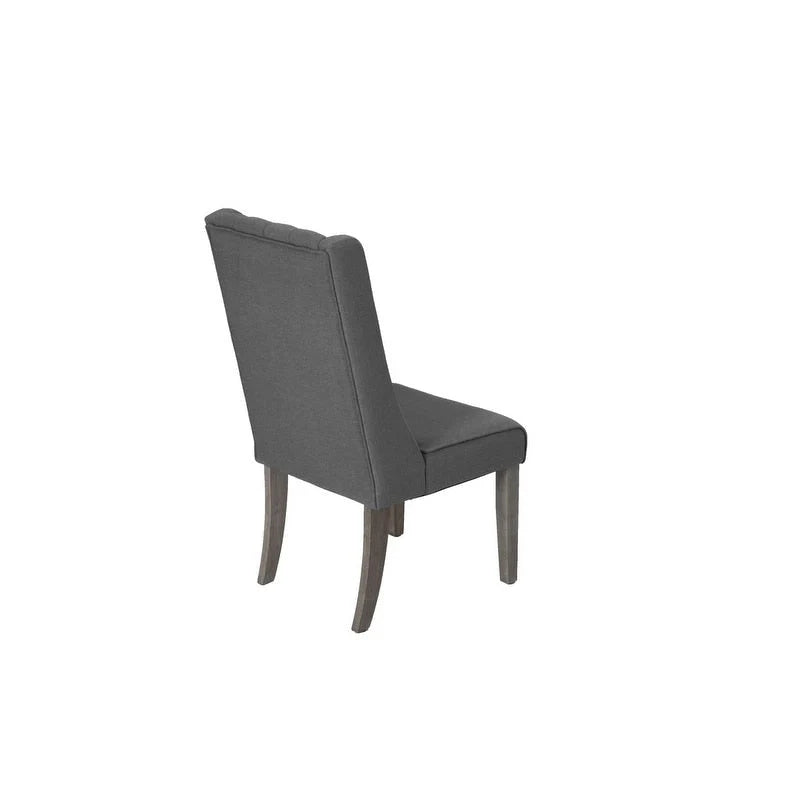 Set da pranzo allungabile Best Quality Furniture da 9 pezzi, in stile rustico grigio