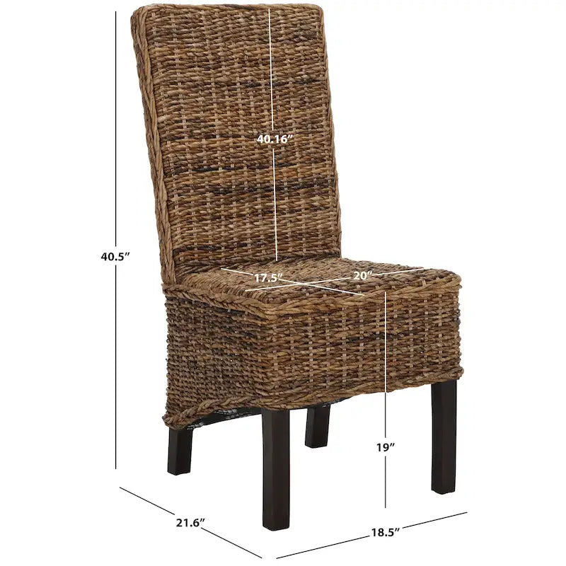 Set di 2 sedie da pranzo in vimini naturale 48L x 56P x 104A cm, stile Boho Coastal