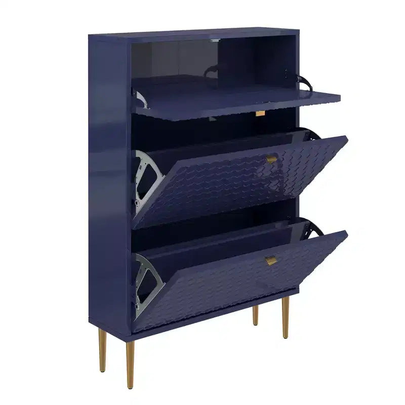 CLIHOME Scarpiera da Ingresso con 24 Paia, Organizzatore per Scarpe con Cassetti a Ribalta, Scaffale Armadio Porta Scarpe