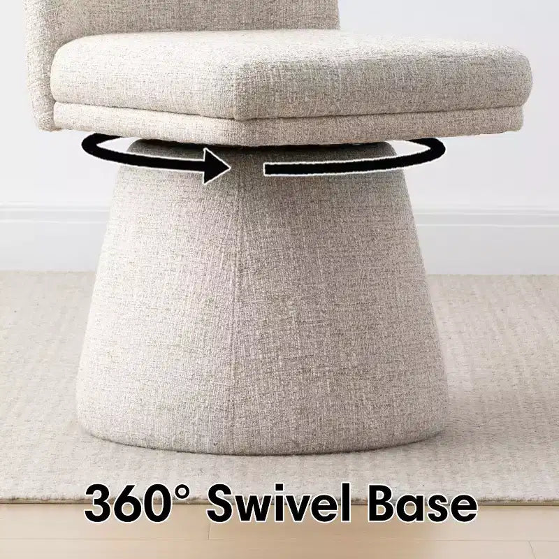 Set di 6 sedie da pranzo moderne senza braccioli girevoli a 360° con base a piedistallo, eleganti sedie d'accento per cucina, sala da pranzo o ufficio-Panipeachy