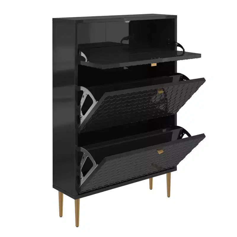 CLIHOME Scarpiera da Ingresso con 24 Paia, Organizzatore per Scarpe con Cassetti a Ribalta, Scaffale Armadio Porta Scarpe