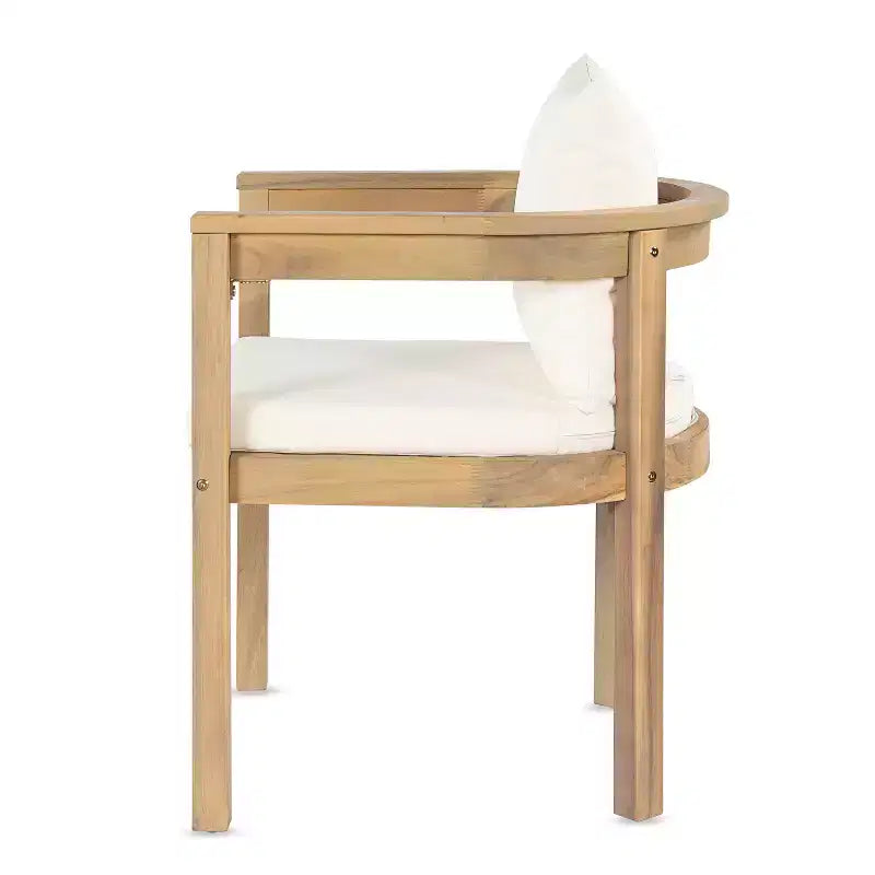 Christopher Knight Home Irene Set da pranzo da esterno rustico a 9 pezzi in legno di acacia con sedie con schienale curvo e cuscini
