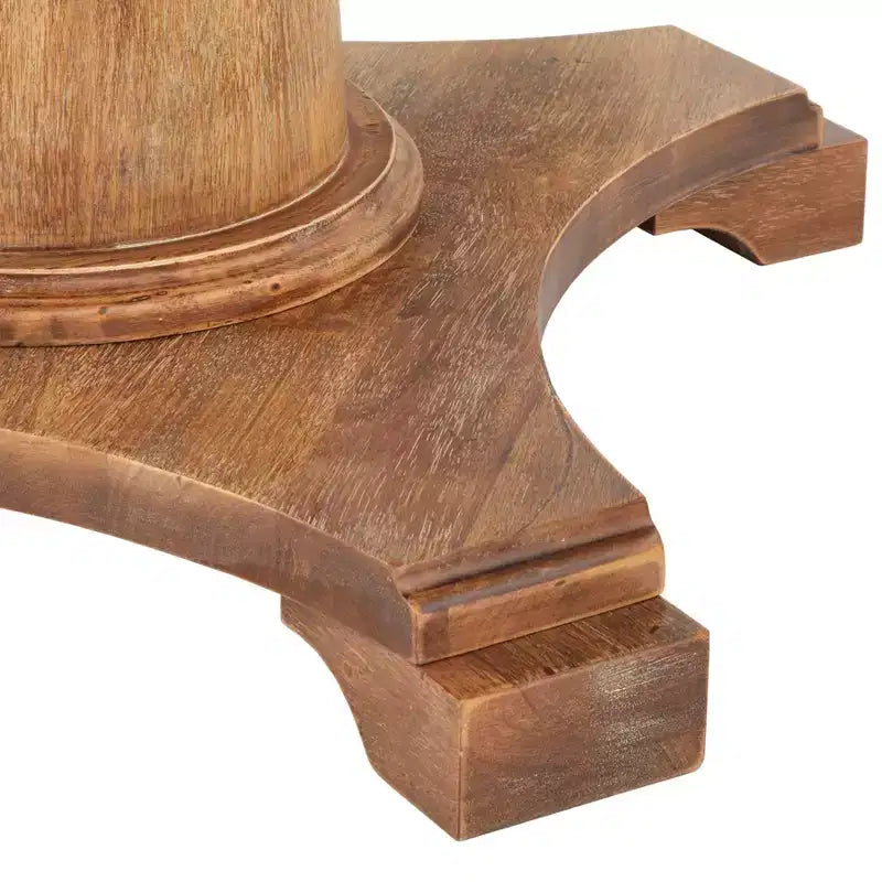 Lifestorey Set da Pranzo Banquette Kerrington con Schienale Canale, 4 Pezzi, Noce/Crema: Tessuto Effetto Lino, Tavolo con Piedistallo