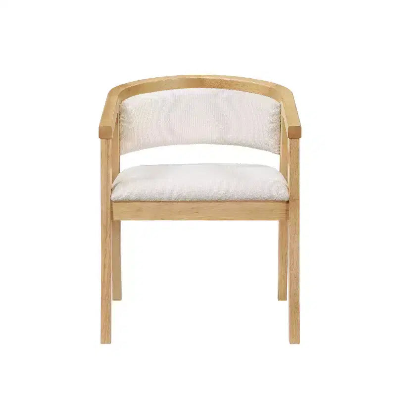 Christopher Knight Home Simon Set da pranzo 5 pezzi in legno di gomma stile Mid-Century moderno con sedie imbottite in bouclé