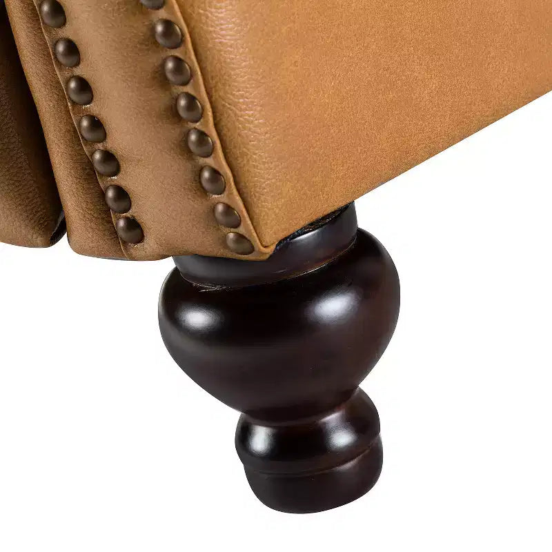 Set di 2 Poltrone Reclinabili Elisabete Moderne in Vera Pelle con Borchie Vintage per Salotto e Camera da Letto | ART OF LIVING DESIGNS
