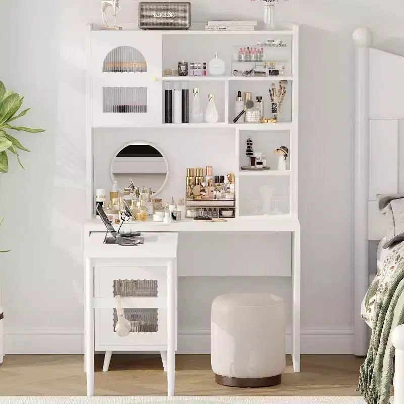 Bureau d'ordinateur en bois moderne Okak pour la maison avec plateau/chaise et étagère, bureau d'écriture de rangement pour adolescents et étudiants pour l'étude, le bureau