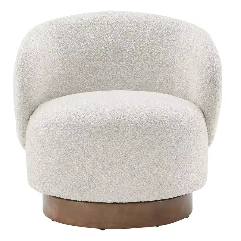 Poltrona a botte girevole imbottita Spruce&Spring con base in legno