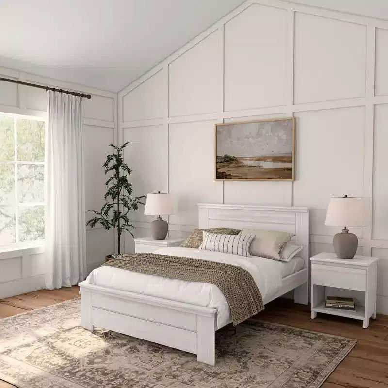 Telaio letto matrimoniale Plank+Beam Farmhouse con testiera, letto a piattaforma in legno massello